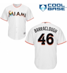 Men's Majestic Miami Marlins #46 Kyle Barraclough Replica White Home Cool Base MLB Jersey