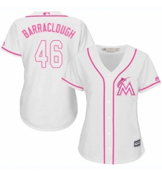 Women's Majestic Miami Marlins #46 Kyle Barraclough Replica White Fashion Cool Base MLB Jersey