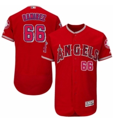 Men's Majestic Los Angeles Angels of Anaheim #66 J. C. Ramirez Red Alternate Flex Base Authentic Collection MLB Jersey