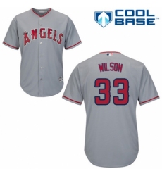 Men's Majestic Los Angeles Angels of Anaheim #33 CJ Wilson Replica Grey Road Cool Base MLB Jersey