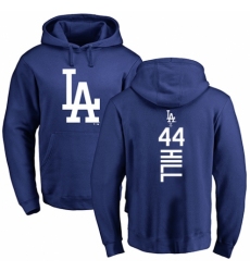 MLB Nike Los Angeles Dodgers #44 Rich Hill Royal Blue Backer Pullover Hoodie