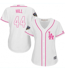 Women's Majestic Los Angeles Dodgers #44 Rich Hill Authentic White Fashion Cool Base 2018 World Series MLB Jersey