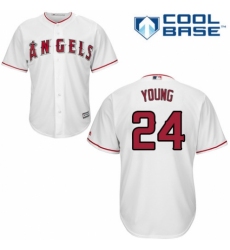 Men's Majestic Los Angeles Angels of Anaheim #24 Chris Young Replica White Home Cool Base MLB Jersey