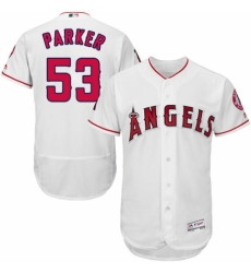Men's Majestic Los Angeles Angels of Anaheim #53 Blake Parker White Home Flex Base Authentic Collection MLB Jersey