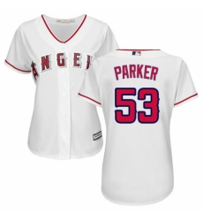 Women's Majestic Los Angeles Angels of Anaheim #53 Blake Parker Replica White Home Cool Base MLB Jersey