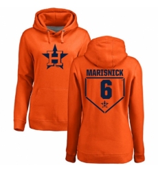 MLB Women's Nike Houston Astros #6 Jake Marisnick Orange RBI Pullover Hoodie
