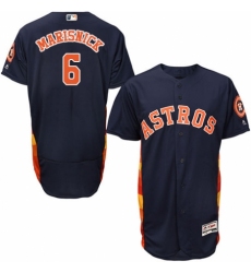 Men's Majestic Houston Astros #6 Jake Marisnick Navy Blue Alternate Flex Base Authentic Collection MLB Jersey
