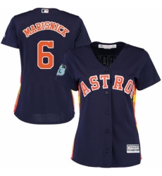 Women's Majestic Houston Astros #6 Jake Marisnick Authentic Navy Blue Alternate Cool Base MLB Jersey