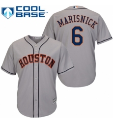 Youth Majestic Houston Astros #6 Jake Marisnick Authentic Grey Road Cool Base MLB Jersey