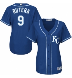 Women's Majestic Kansas City Royals #9 Drew Butera Replica Blue Alternate 2 Cool Base MLB Jersey