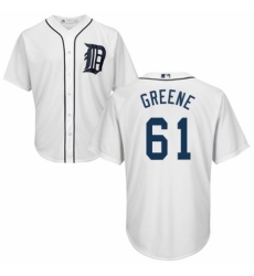 Men's Majestic Detroit Tigers #61 Shane Greene Replica White Home Cool Base MLB Jersey