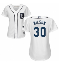 Women's Majestic Detroit Tigers #30 Alex Wilson Replica White Home Cool Base MLB Jersey