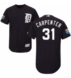 Men's Majestic Detroit Tigers #31 Ryan Carpenter Navy Blue Alternate Flex Base Authentic Collection MLB Jersey