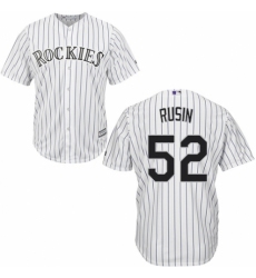 Men's Majestic Colorado Rockies #52 Chris Rusin Replica White Home Cool Base MLB Jersey