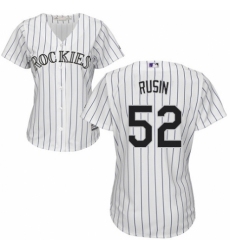 Women's Majestic Colorado Rockies #52 Chris Rusin Authentic White Home Cool Base MLB Jersey