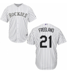 Men's Majestic Colorado Rockies #21 Kyle Freeland Replica White Home Cool Base MLB Jersey