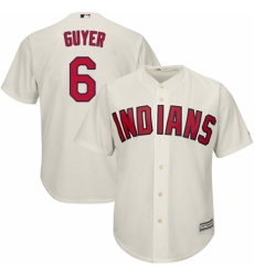 Men's Majestic Cleveland Indians #6 Brandon Guyer Replica Cream Alternate 2 Cool Base MLB Jersey