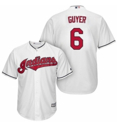 Men's Majestic Cleveland Indians #6 Brandon Guyer Replica White Home Cool Base MLB Jersey