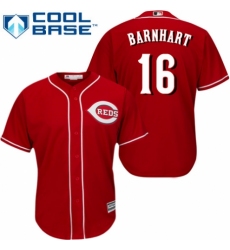 Men's Majestic Cincinnati Reds #16 Tucker Barnhart Replica Red Alternate Cool Base MLB Jersey