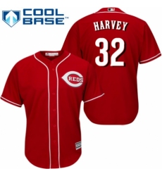 Youth Majestic Cincinnati Reds #32 Matt Harvey Authentic Red Alternate Cool Base MLB Jersey