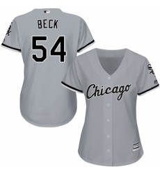 Women's Majestic Chicago White Sox #54 Chris Beck Authentic Grey Road Cool Base MLB Jersey