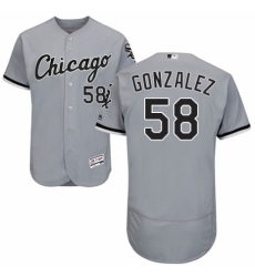 Men's Majestic Chicago White Sox #58 Miguel Gonzalez Grey Road Flex Base Authentic Collection MLB Jersey