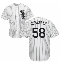 Men's Majestic Chicago White Sox #58 Miguel Gonzalez Replica White Home Cool Base MLB Jersey