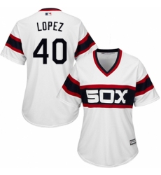 Women's Majestic Chicago White Sox #40 Reynaldo Lopez Authentic White 2013 Alternate Home Cool Base MLB Jersey