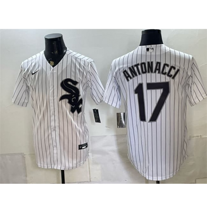 Men's Chicago White Sox #17 Sam Antonacci White Home Stitched Baseball Jersey