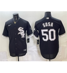Men's Chicago White Sox #50 Lenyn Sosa Black Stitched Baseball Jersey