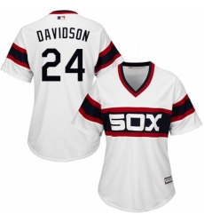 Women's Majestic Chicago White Sox #24 Matt Davidson Authentic White 2013 Alternate Home Cool Base MLB Jersey