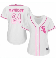 Women's Majestic Chicago White Sox #24 Matt Davidson Authentic White Fashion Cool Base MLB Jersey