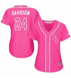 Women's Majestic Chicago White Sox #24 Matt Davidson Replica Pink Fashion Cool Base MLB Jersey
