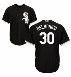 Youth Majestic Chicago White Sox #30 Nicky Delmonico Replica Black Alternate Home Cool Base MLB Jersey
