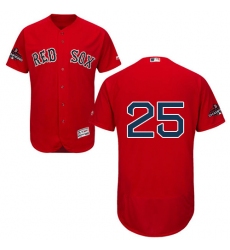 Men's Majestic Boston Red Sox #25 Tony Conigliaro Red Alternate Flex Base Authentic Collection 2018 World Series Champions MLB Jersey