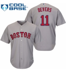Men's Majestic Boston Red Sox #11 Rafael Devers Replica Grey Road Cool Base MLB Jersey