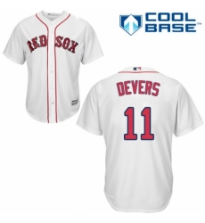 Youth Majestic Boston Red Sox #11 Rafael Devers Authentic White Home Cool Base MLB Jersey
