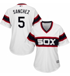 Women's Majestic Chicago White Sox #5 Yolmer Sanchez Replica White 2013 Alternate Home Cool Base MLB Jersey