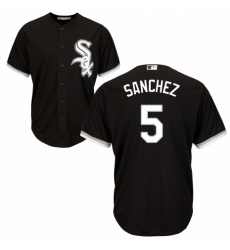 Youth Majestic Chicago White Sox #5 Yolmer Sanchez Authentic Black Alternate Home Cool Base MLB Jersey