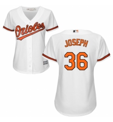 Women's Majestic Baltimore Orioles #36 Caleb Joseph Authentic White Home Cool Base MLB Jersey
