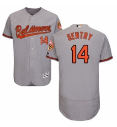 Men's Majestic Baltimore Orioles #14 Craig Gentry Grey Road Flex Base Authentic Collection MLB Jersey