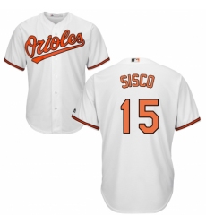 Youth Majestic Baltimore Orioles #15 Chance Sisco Authentic White Home Cool Base MLB Jersey