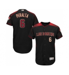 Men's Arizona Diamondbacks #6 David Peralta Black Alternate Authentic Collection Flex Base Baseball Jersey