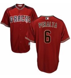 Men's Majestic Arizona Diamondbacks #6 David Peralta Authentic Red/Brick Alternate Cool Base MLB Jersey