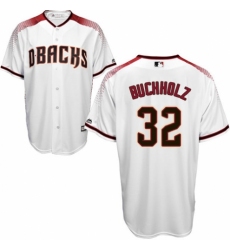 Men's Majestic Arizona Diamondbacks #32 Clay Buchholz Authentic White Home Cool Base MLB Jersey