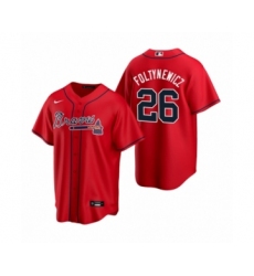 Women Atlanta Braves #26 Mike Foltynewicz Nike Red 2020 Replica Alternate Jersey
