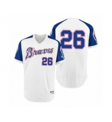 Youth Braves #26 Mike Foltynewicz White 1974 Turn Back the Clock Authentic Jersey