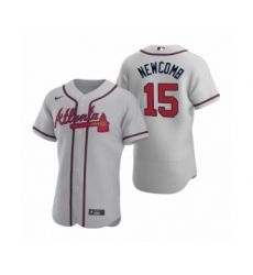 Men's Atlanta Braves #15 Sean Newcomb Nike Gray Authentic 2020 Road Jersey