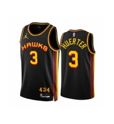 Men's Atlanta Hawks #3 Kevin Huerter 2022-23 Black Statement Edition Stitched Jersey