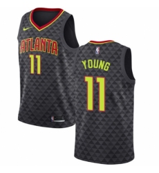Men's Nike Atlanta Hawks #11 Trae Young Swingman Black NBA Jersey - Icon Edition
